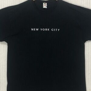 Fruit of the Loom NYC New York City Embroidered Black T-Shirt Mens 2XL